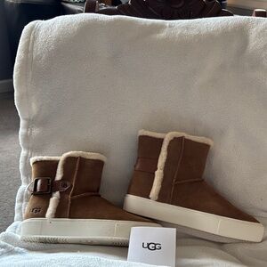 UGG Tan Shearling Slip-On Boots